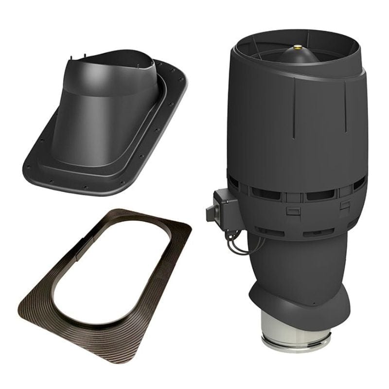 RørosHetta Takvifte ECO160P For slett plattak/papptakmed 11°–52° svart RørosHetta Tilbehør kjøkkenvifte RO-403004