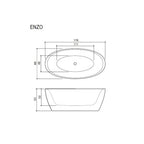 Sanipro Enzo 179 Frittstående Badekar Solid Surface