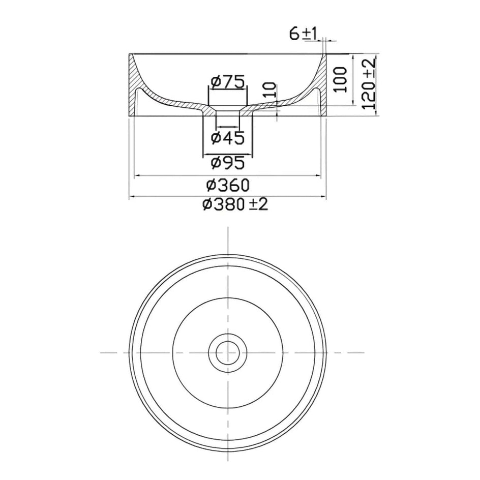 Scandtap Solid R2 Bolleservant Hvit matt Scandtap Bolleservant SC-46002