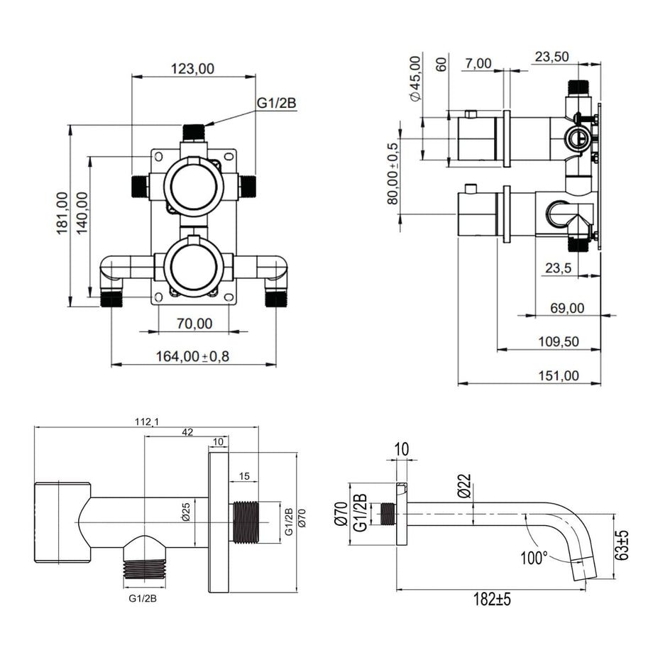 Scandtap Steel Harmonized 4 Badekararmatur Scandtap Blandebatteri innbygging