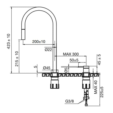 Scandtap Steel Harmonized K2P Kjøkkenarmatur