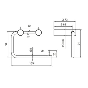 Scandtap Steel Style Toalettrullholder