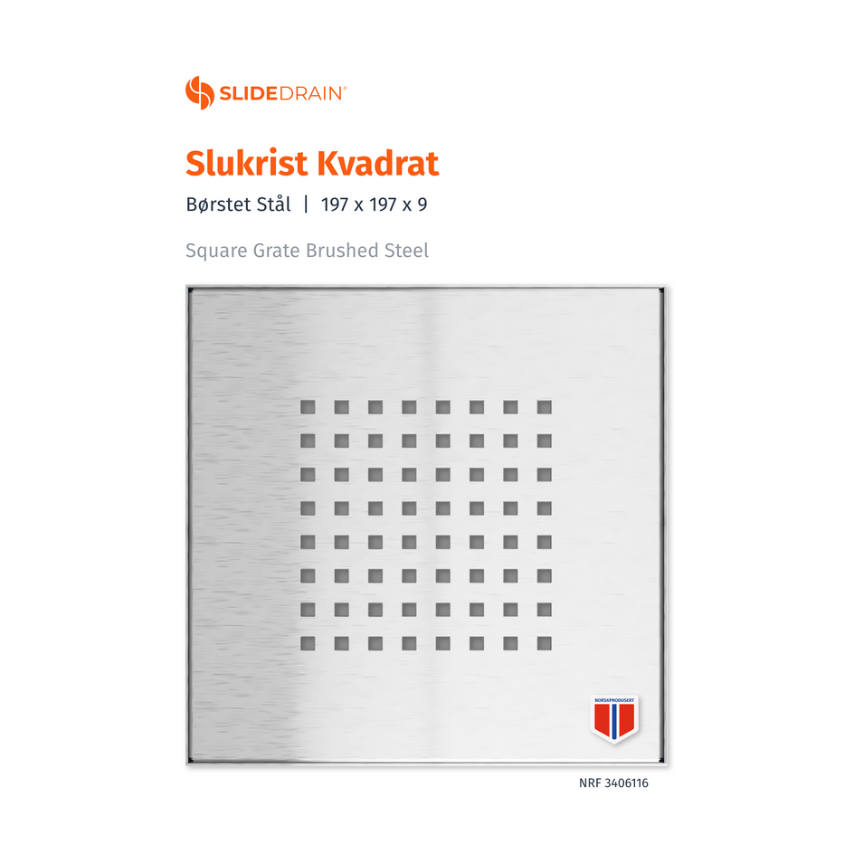 Slidedrain Kvadrat Slukrist Slidedrain Slukrist