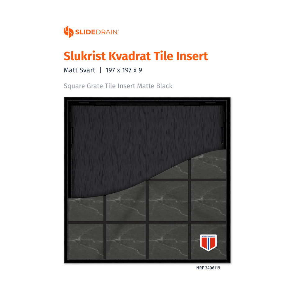 Slidedrain Kvadrat Slukrist Tile Insert Slidedrain Slukrist