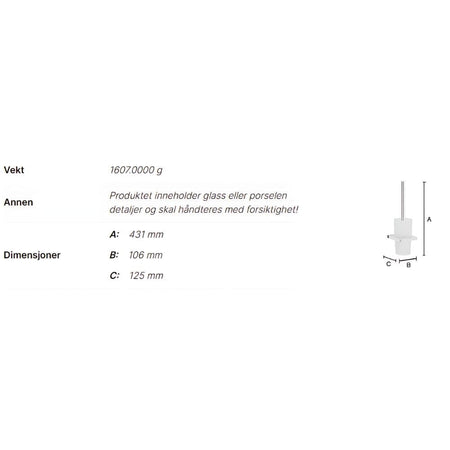 Smedbo Air 3334 Toalettbørste Skrumontering