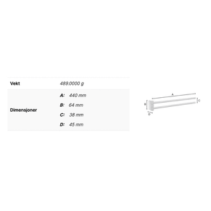 Smedbo Air AK326 Svingbar Håndklestang