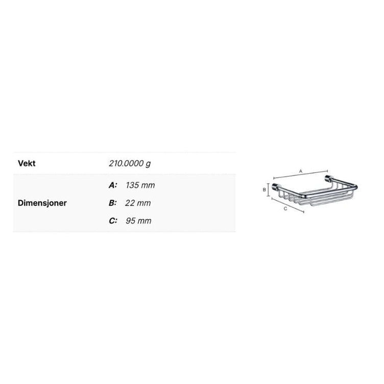 Smedbo Sideline DK1005 Dusjkurv - Krom