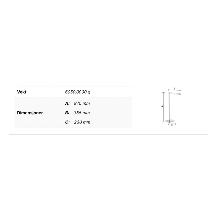 Smedbo Outline FK325 Svingbar Håndklestang Gulv