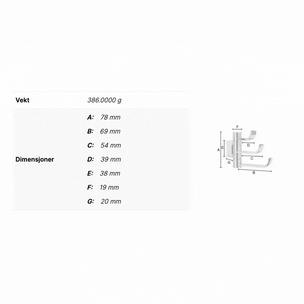 Smedbo ICE OK327 Svingbar Trippelkrok