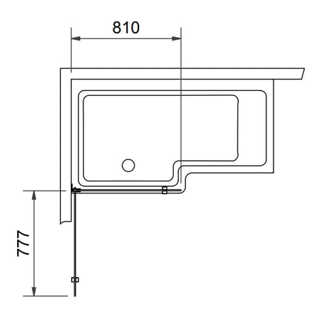 Svedbergs 180° Svingbar Badekarvegg 81cm
