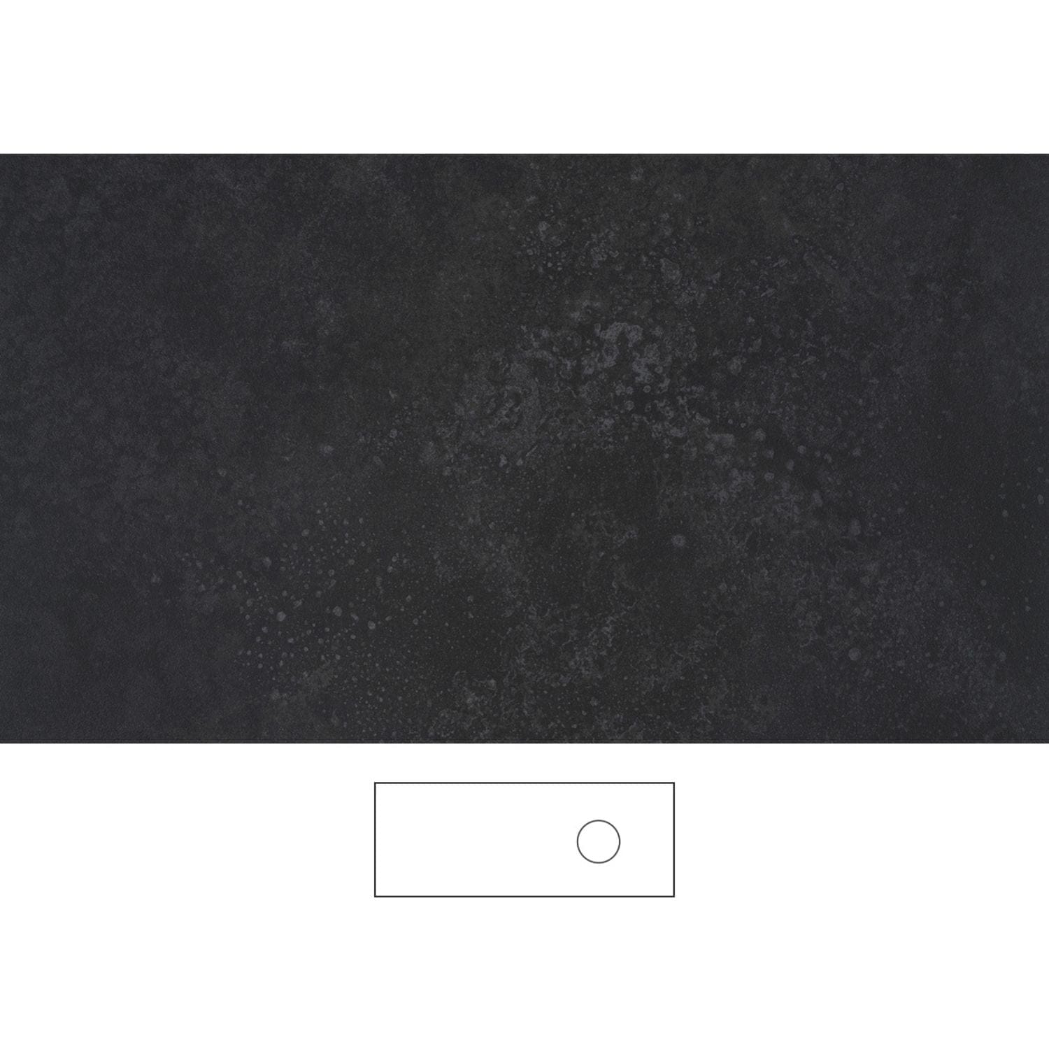 Svedbergs Poem Granittkeramikk Benkeplate Grafit / 120cm høyre / Ingen Svedbergs Benkeplate bad SV-363120H-U