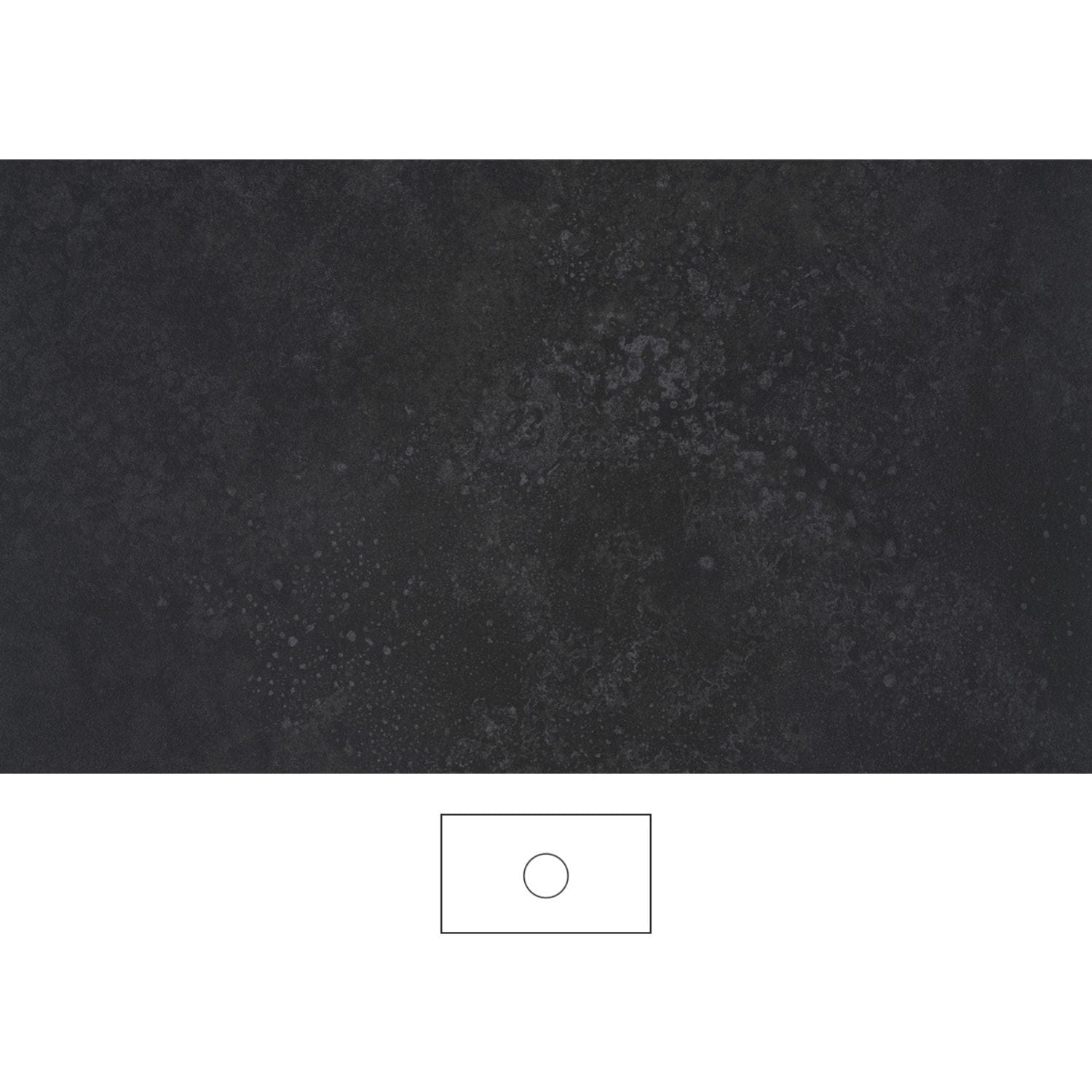 Svedbergs Poem Granittkeramikk Benkeplate Grafit / 80cm senter / Ingen Svedbergs Benkeplate bad SV-363080C-U