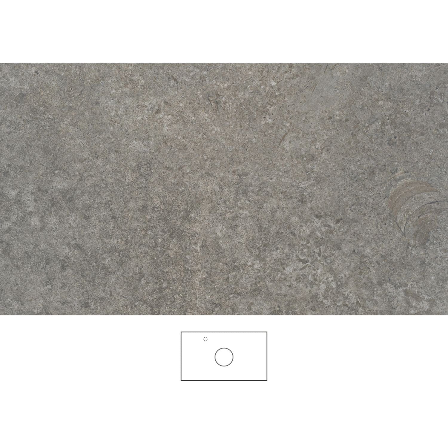 Svedbergs Poem Granittkeramikk Benkeplate Mineral / 80cm senter / Venstre Svedbergs Benkeplate bad SV-362080C-V