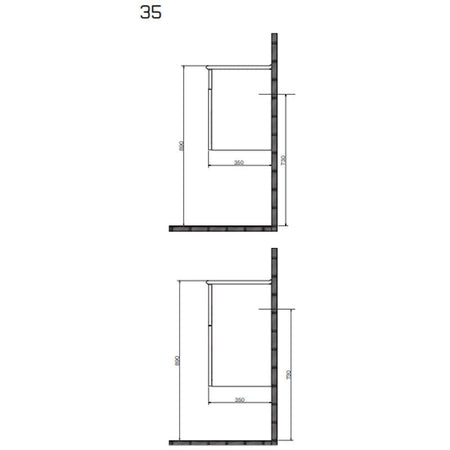 Svedbergs Poem Ramme Servantskap Slim D35 med 2 skuffer