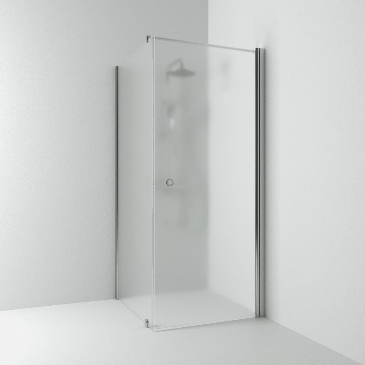 Svedbergs Skoga Dusjhjørne Kombi (vegg+dør) Matt aluminium / 70x70cm / Frostet glass Svedbergs Dusjhjørne SV-65008377