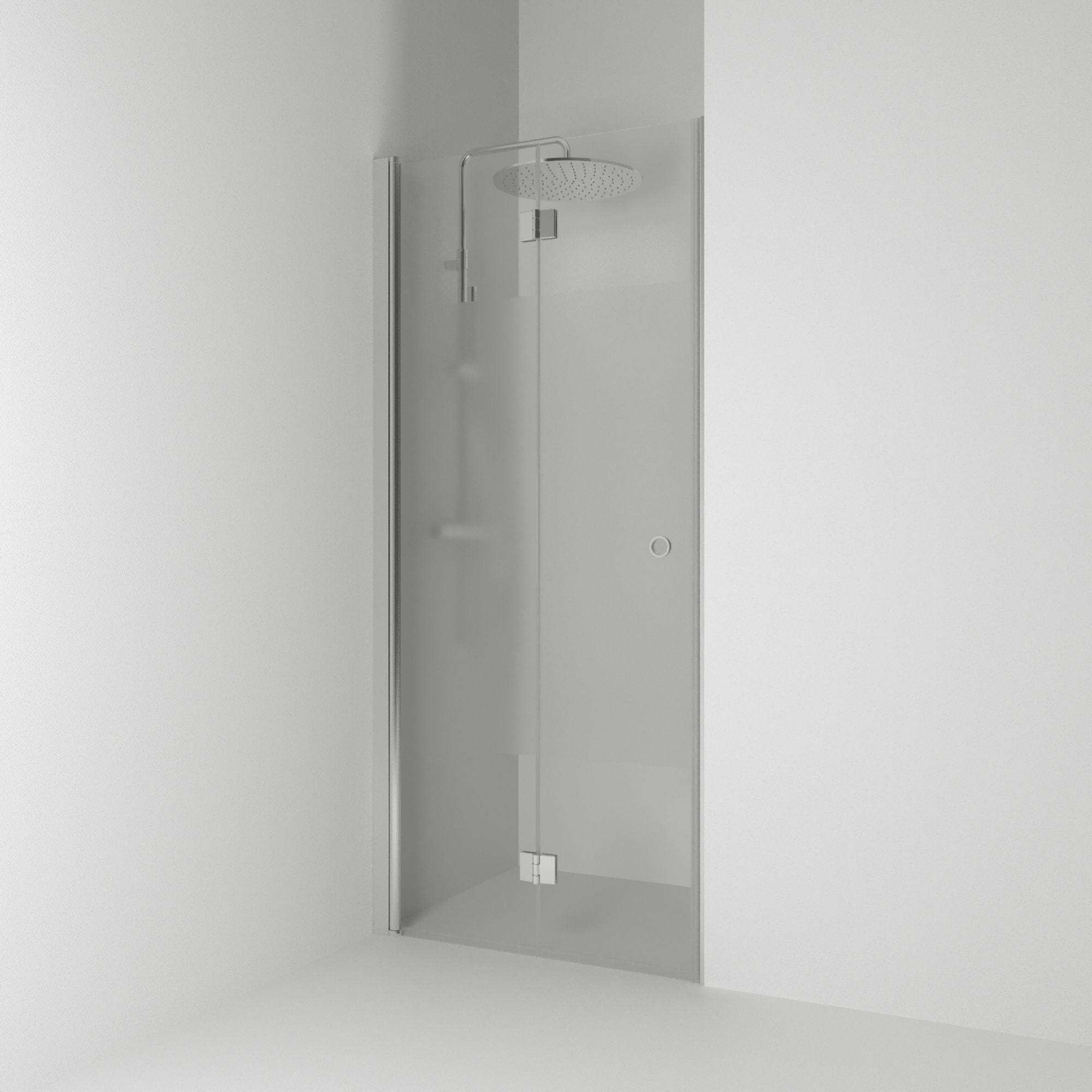Svedbergs Skoga Dusjnisje Leddet Enkel Matt aluminium / 70cm / Halvfrostet glass Svedbergs Dusjnisje SV-61509370