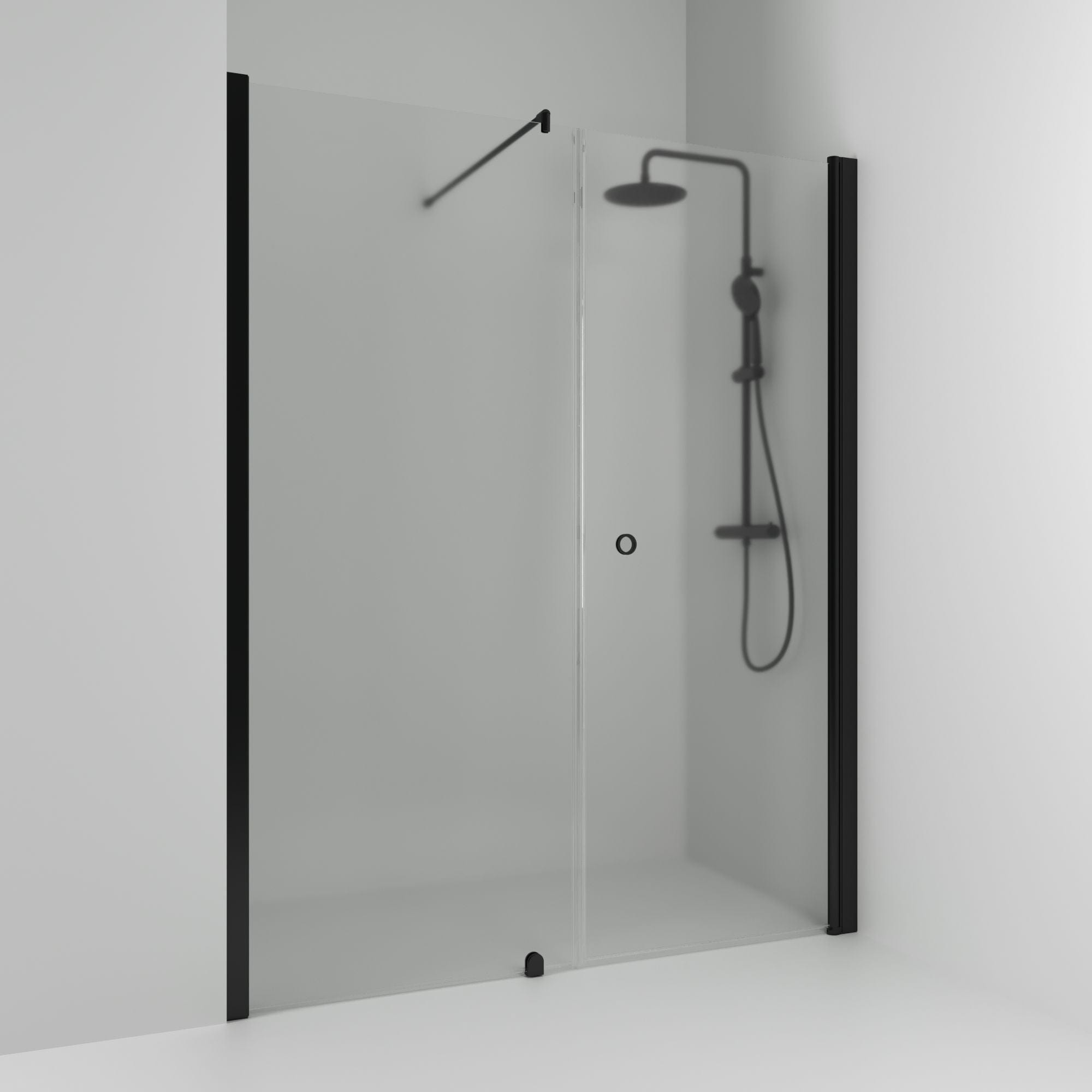 Svedbergs Skoga Dusjnisje Rett Kombi Svart matt / 138cm / Frostet glass Svedbergs Dusjnisje SV-65908277