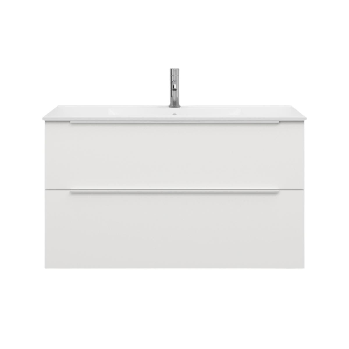 Svedbergs STILL Servantskap D45 med 2 skuff Hvit / 100cm / Integrert håndtak hvit Svedbergs Servantskap SV-5100413