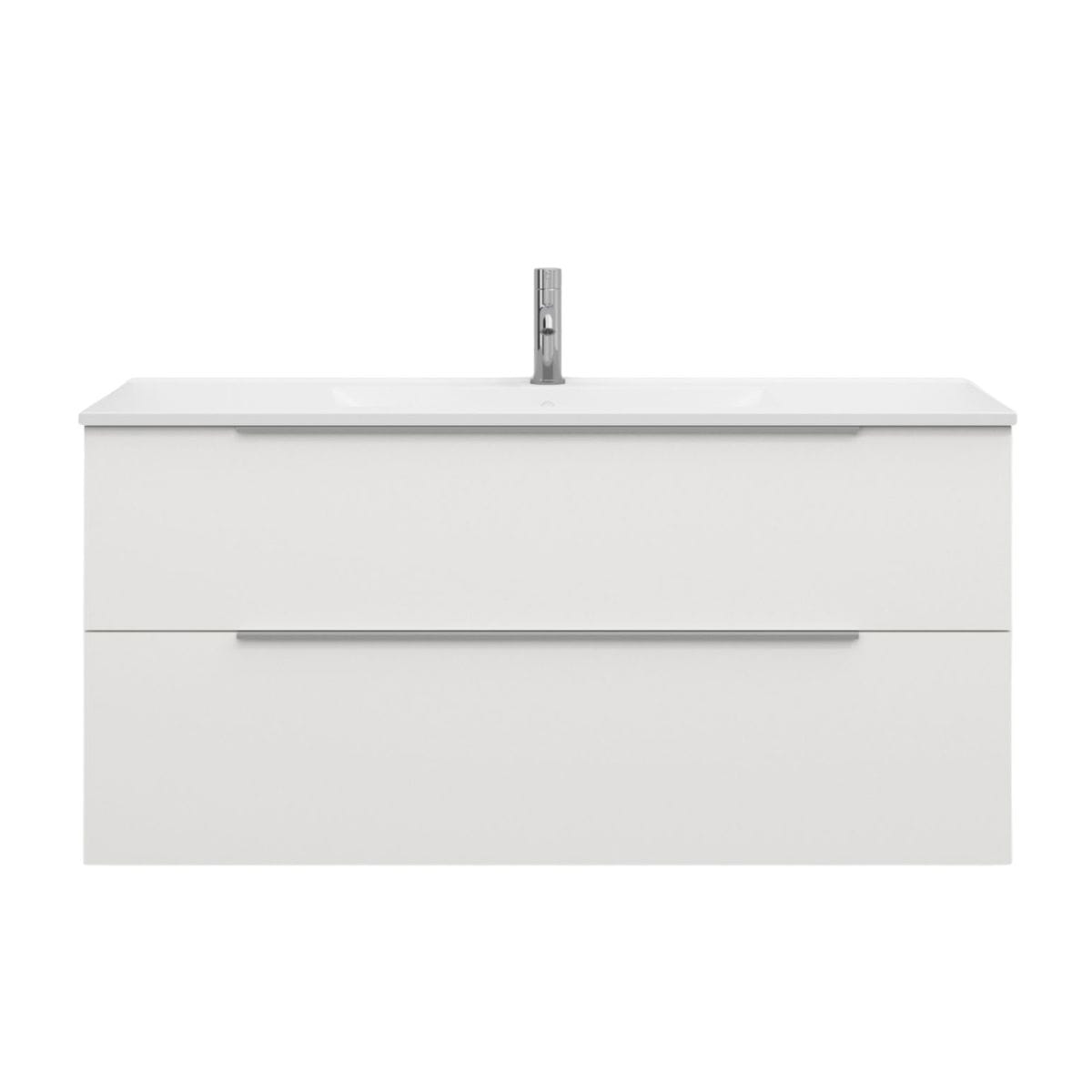 Svedbergs STILL Servantskap D45 med 2 skuff Hvit / 120cm / Integrert håndtak alu Svedbergs Servantskap SV-5120413-2