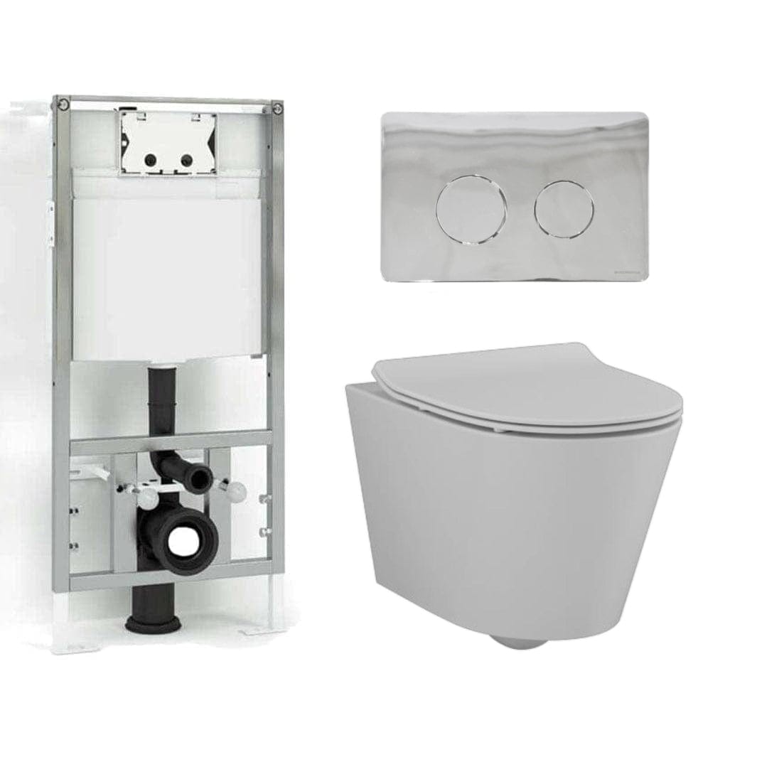Svedbergs Vege Rimless 3-i-1 Toalettpakke Hvit / Krom Svedbergs Toalettpakker BUN-SV90410KRO