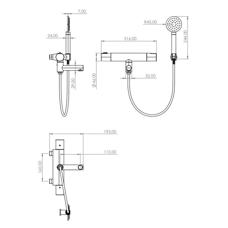 Tapwell ARM026-150 Badekararmatur