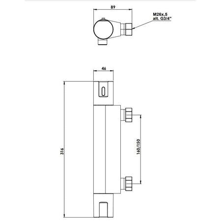 Tapwell ARM168-150 Dusjbatteri