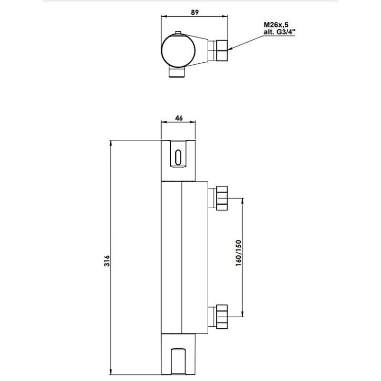 Tapwell ARM168-150 Dusjbatteri