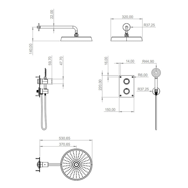 Tapwell ARM7268 Takduj Innbygging Innebygd firkantet