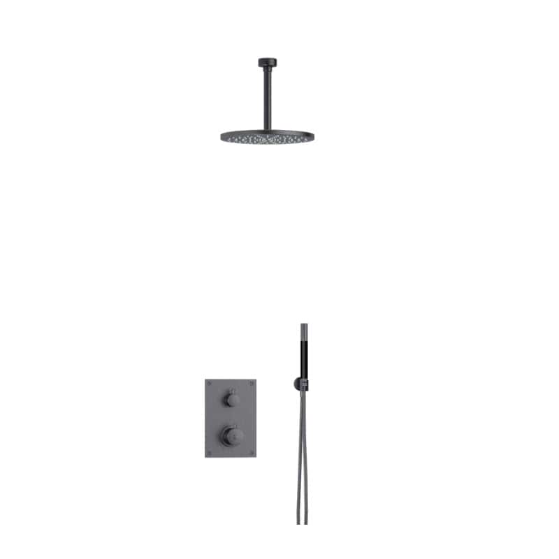 Tapwell BOX7268 Takdusj Innbygging - Takmontert Brushed black chrome / 200mm / Ø250mm Tapwell Blandebatteri innbygging TA-9425011