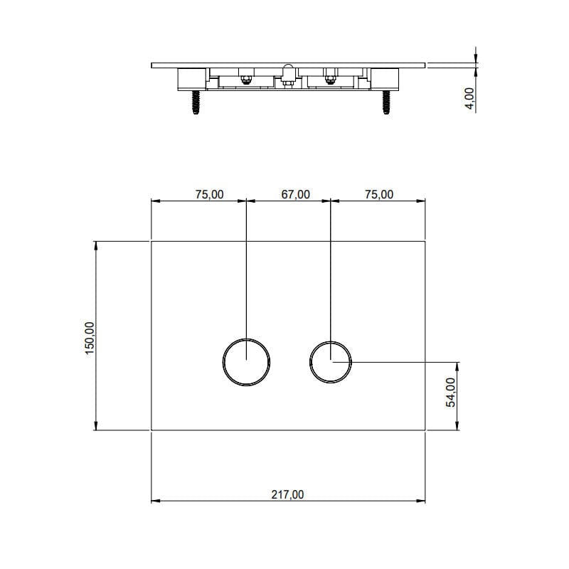 Tapwell DUO112 Betjeningsplate TECE Tapwell Betjeningsplate og trykknapper