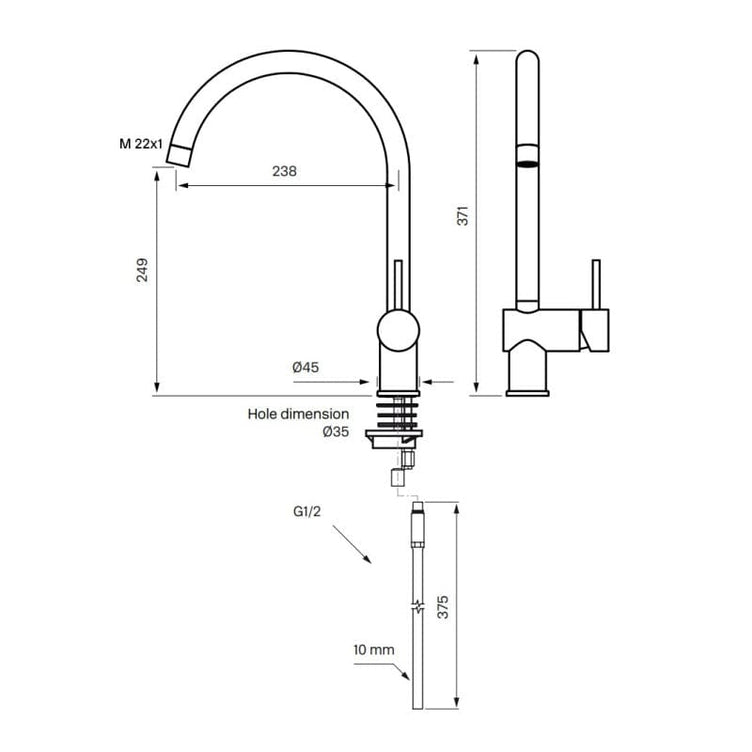 Tapwell SK180 CR Kjøkkenarmatur