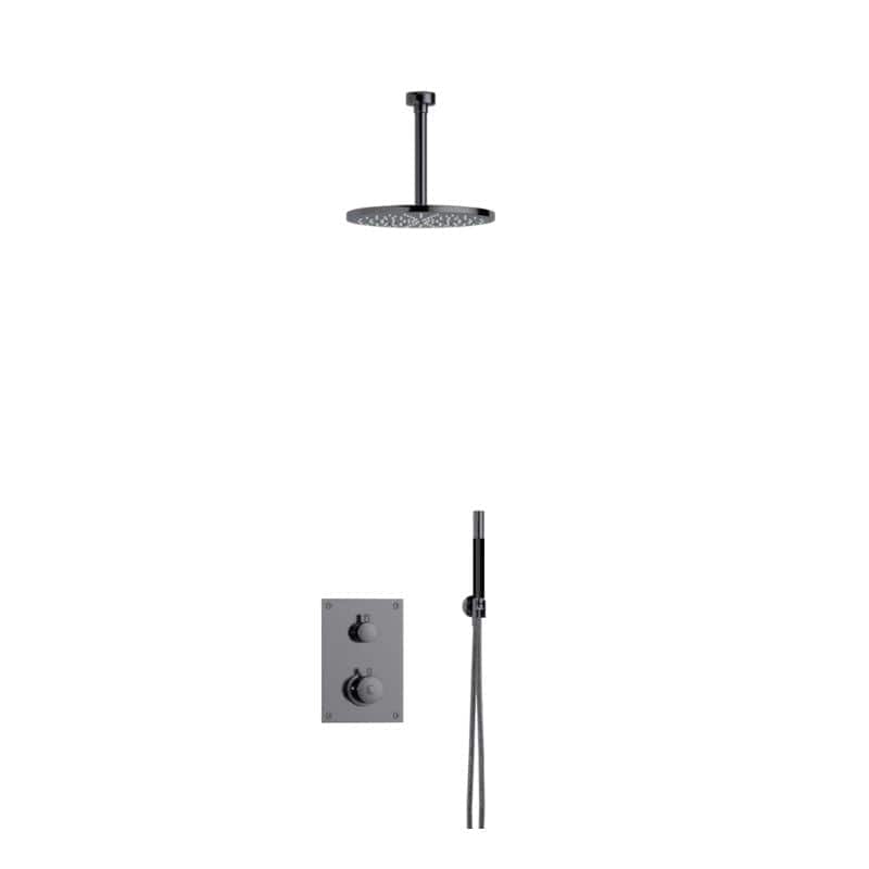 Tapwell Z079 Takdusj Innbygging - komplett Black chrome / 200mm Tapwell Blandebatteri innbygging TA-9424962