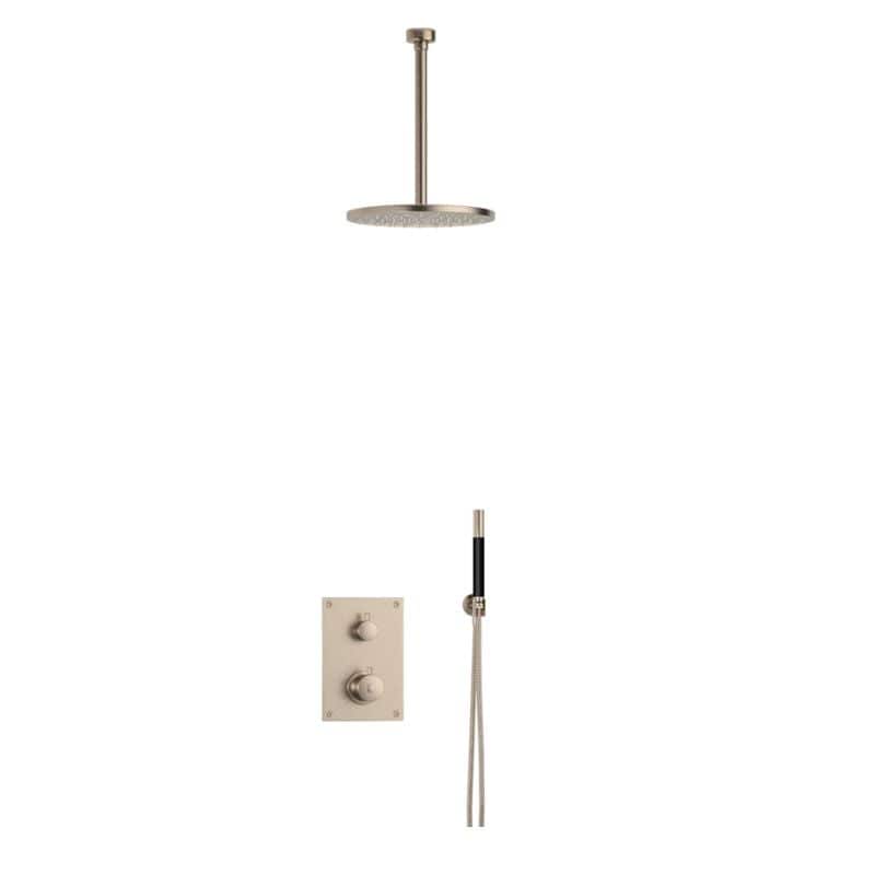 Tapwell Z079 Takdusj Innbygging - komplett Brushed nickel / 300mm Tapwell Blandebatteri innbygging TA-9425036