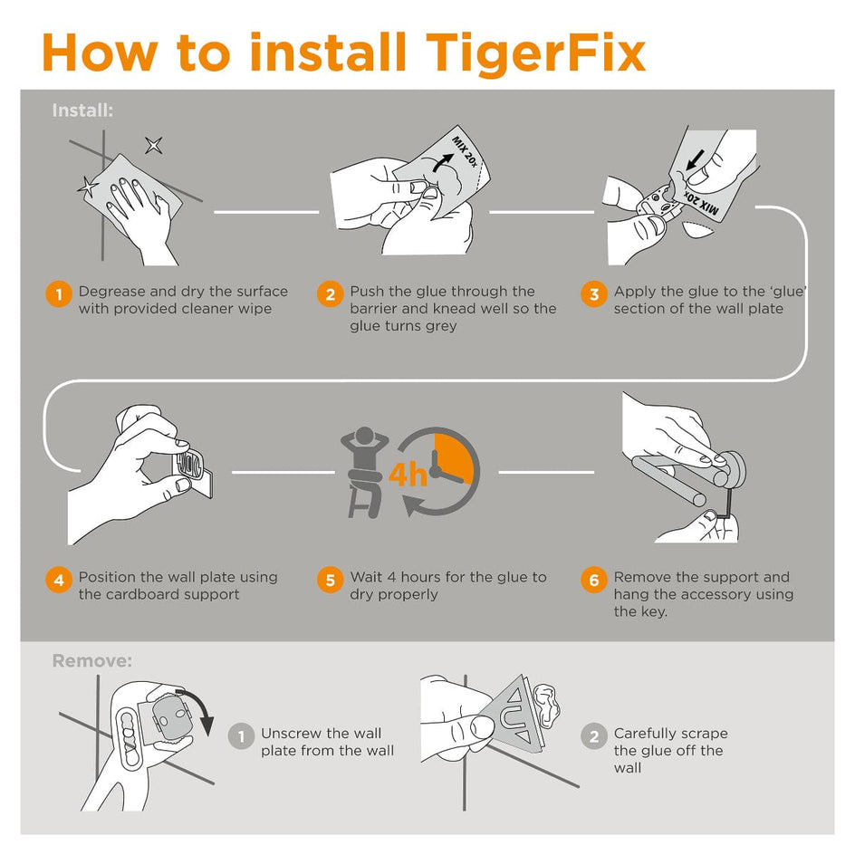 Tiger Urban toalettrullholder med lokk - kan limes Tiger Toalettrullholder