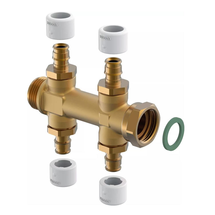 Uponor Q&E DR Fordeler med Løpemutter - 2+2 uttak