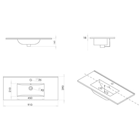 Vikingbad ADA Slim D39 Møbelservant B50-90cm