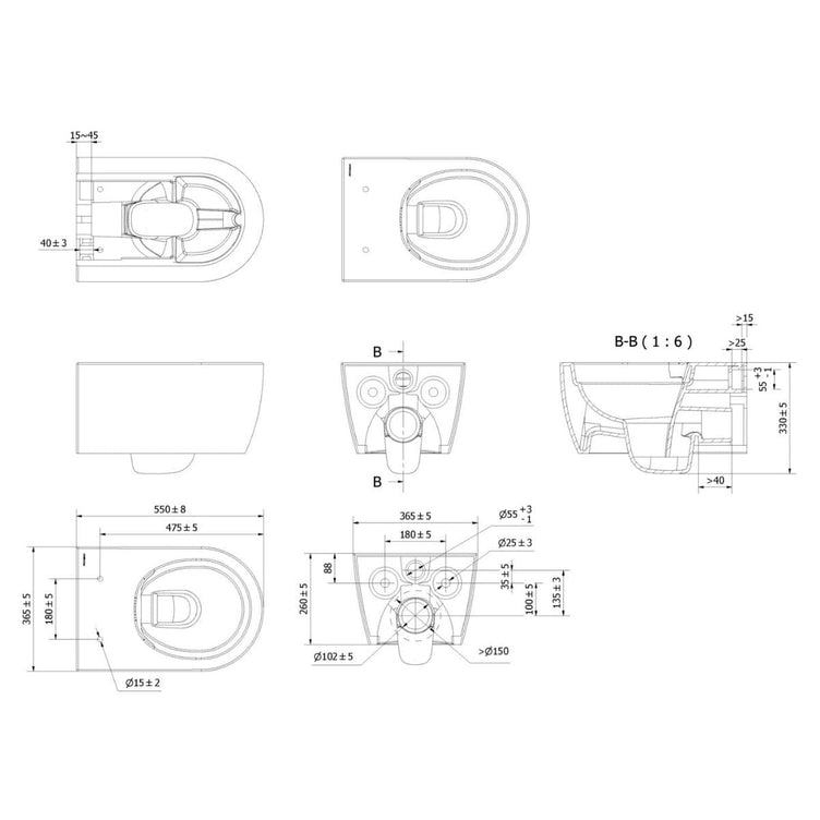 Vikingbad AIDA Rimless vegghengt toalett