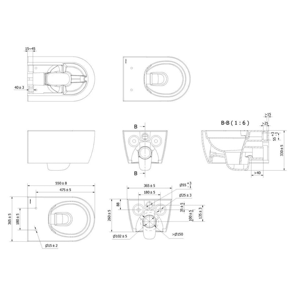 Vikingbad Aida Rimless Vegghengt toalett VikingBad Vegghengt toalett