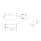 Vikingbad Badekar Dybe Rett 160-180 back to wall