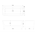 Vikingbad Badekar Dybe Rett 160-180 back to wall
