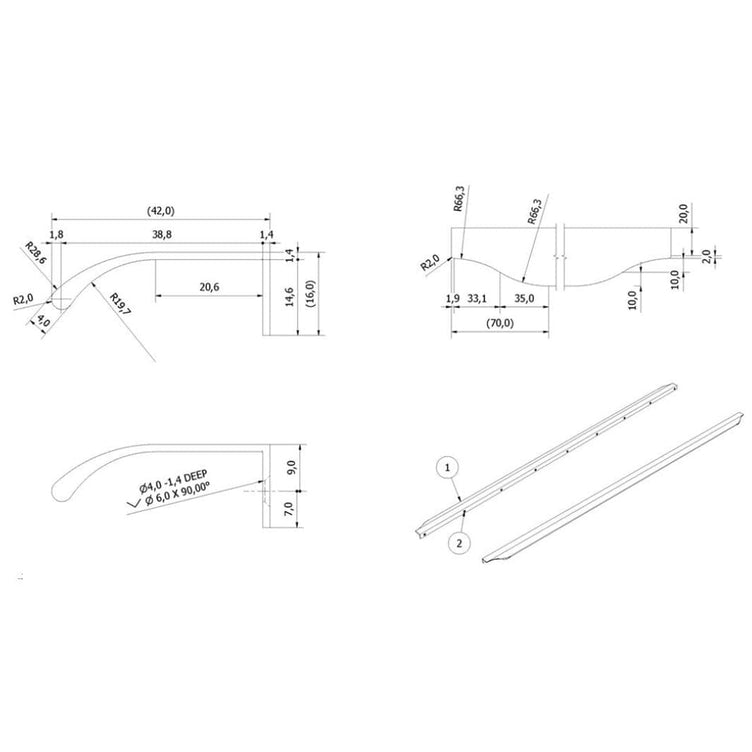 Vikingbad Veiv Universal Håndtak B350-1196mm
