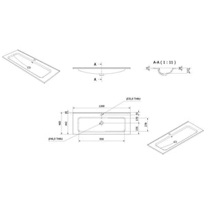 Vikingbad INA D46 Thin Møbelservant  B60-180cm - H2cm