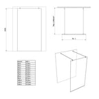 Vikingbad Liam Glassfelt Rett H192,5cm uten veggprofil