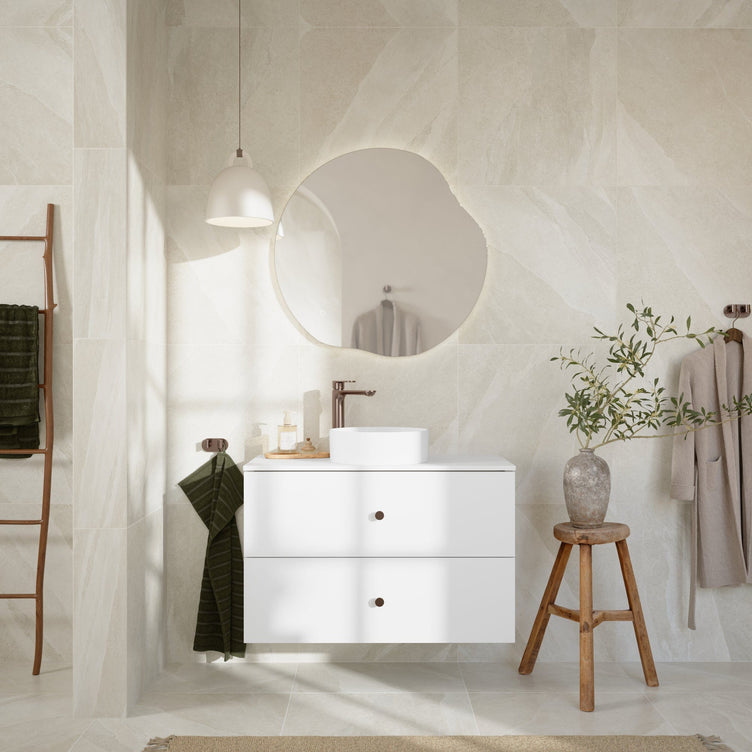 Vikingbad MAYA asymmetrisk speil med lys (backlight)