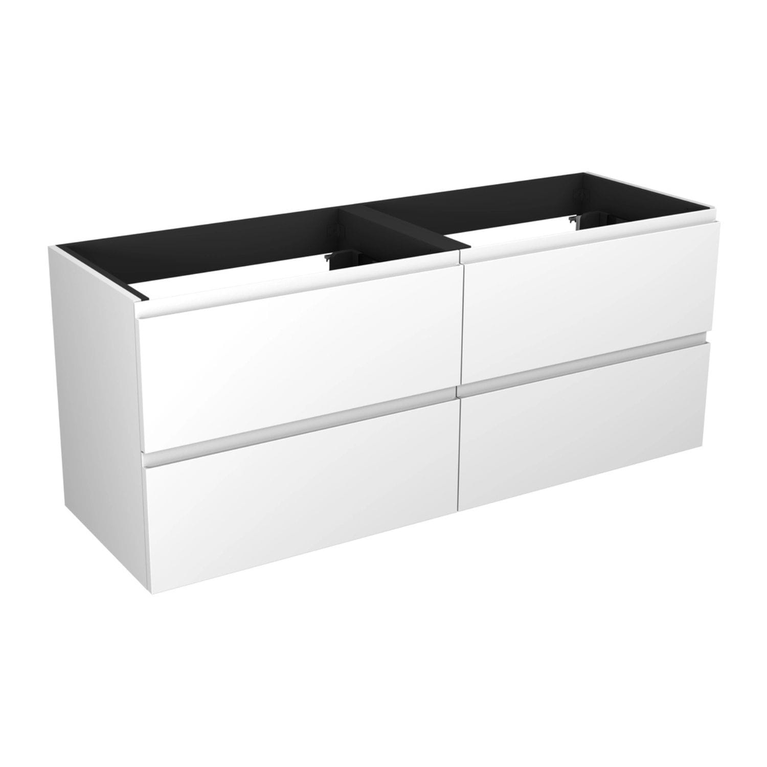 Vikingbad MIE FINGERGREP DBL Servantskap åpen glasshylle Hvit matt / 140cm dobbel VikingBad Servantskap VB-114544