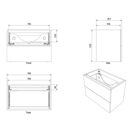 Vikingbad MIE TREND Servantskap B60-180cm