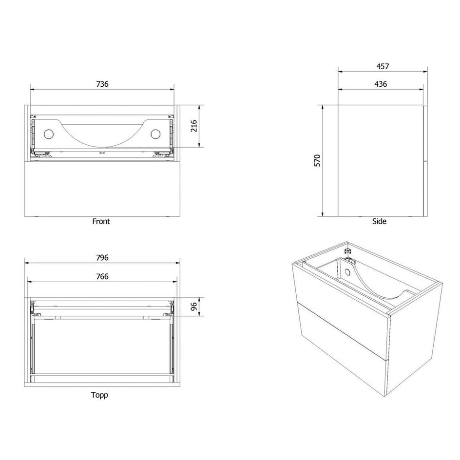 VikingBad MIE TREND Servantskap B60-180cm VikingBad Servantskap
