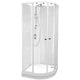 VikingBad Sofia Dusjkabinett Buet Pluss H210cm, Støpemarmor Bunnkar Hvit matt / 80x80cm / Klart glass VikingBad Dusjkabinett VB-115594