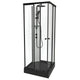 VikingBad SOFIA Rett Pluss Dusjkabinett - hvit søyle Svart matt / 90x90cm / Klart glass VikingBad Dusjkabinett VB-118472