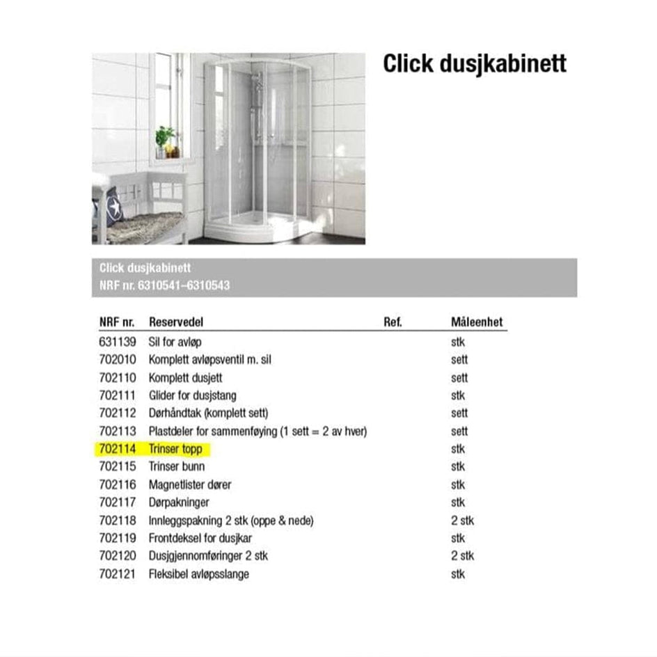Alterna Click Trinser Topp Alterna Reservedel dusj BD-702114